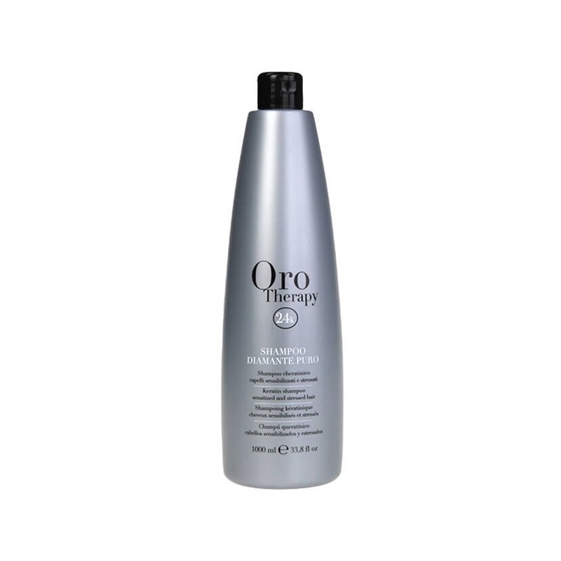 Fanola Oro Therapy Shampoo Diamante Puro Бриллиантовый шампунь с кератином для реконструкции волос 1 л