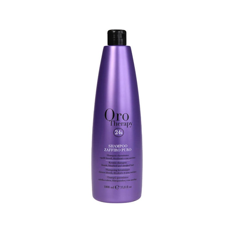 Fanola Oro Therapy Shampoo Zaffiro Puro Сапфировый шампунь с кератином для светлых волос 1 л