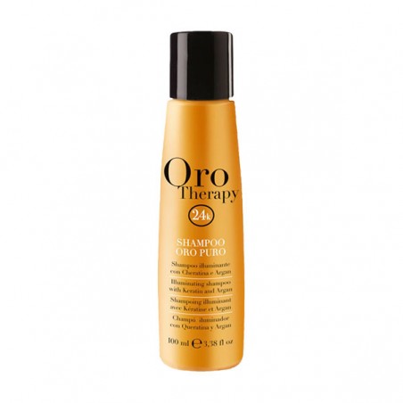 Fanola Oro Therapy Shampoo Oro Puro Увлажняющий шампунь с маслом арганы, сладкого миндаля и микрочастицами золота 100 мл