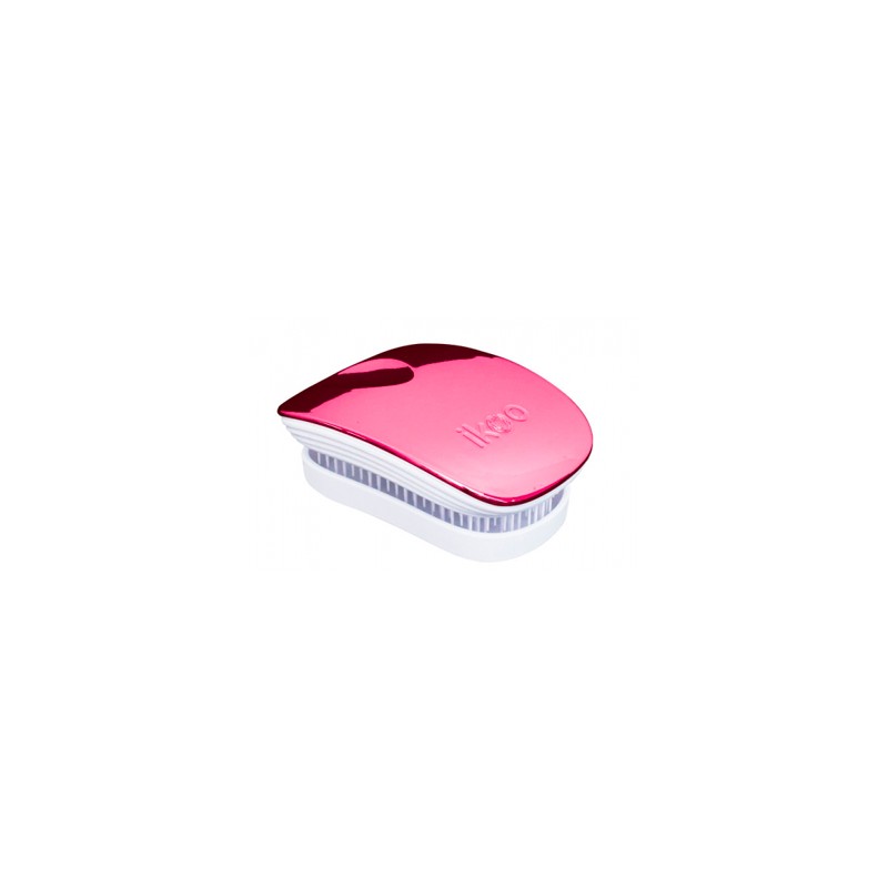 Ikoo Pocket Brush Pink Metallic Edition White Body Компактная расческа Цвет: Розовый с белым