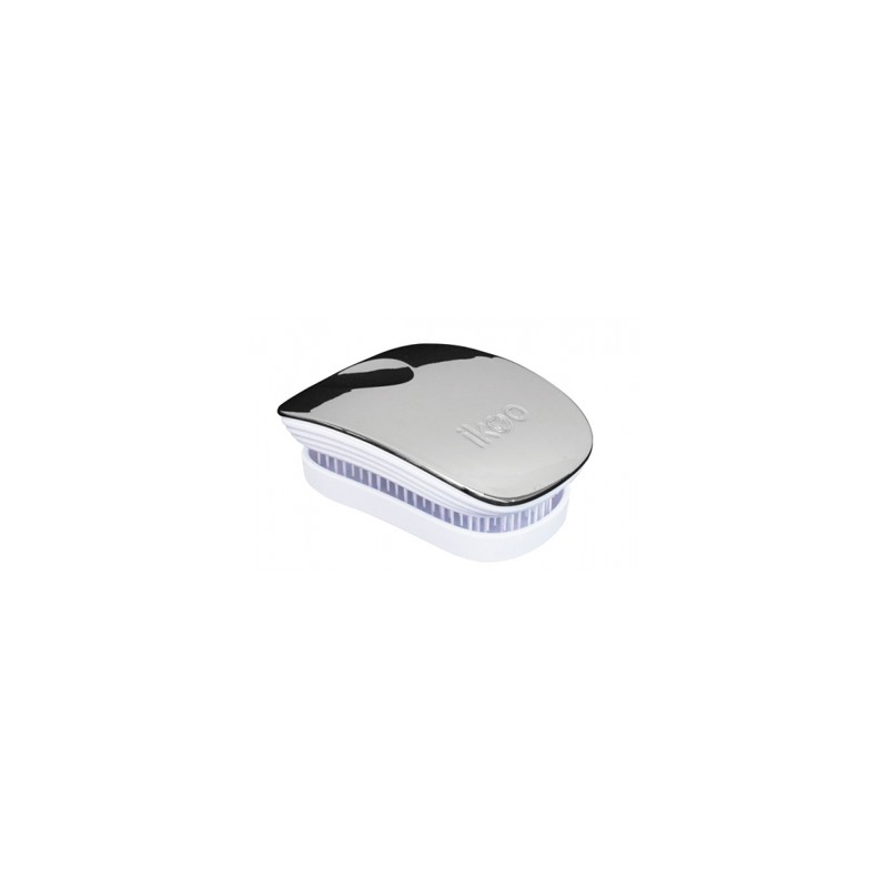 Ikoo Pocket Brush Silver Metallic Edition White Body Компактная расческа Цвет: Серебристый с белым