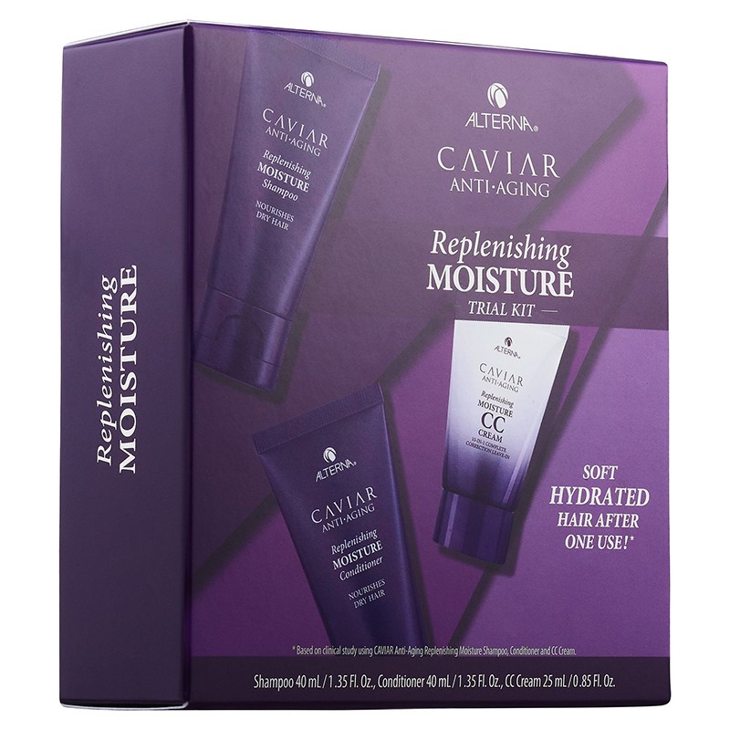 ALTERNA CAVIAR ANTI-AGING Replenishing Moisture Trial Kit Дорожный набор увлажнение и питание волос 105 мл